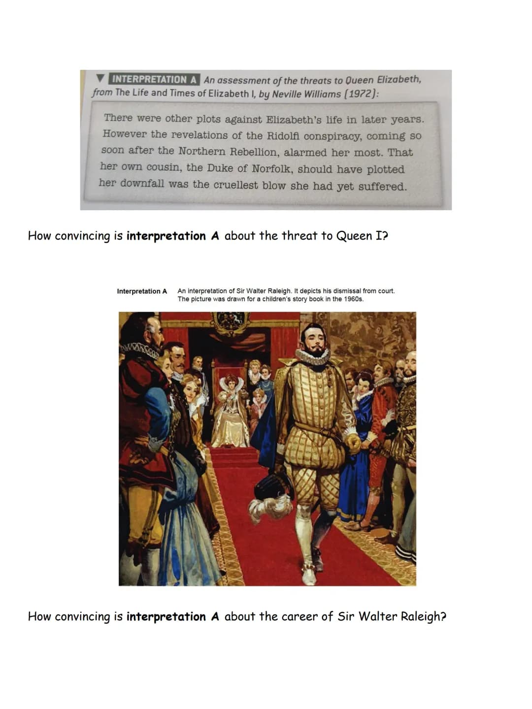 Name:
Elizabethan
sample questions.
GCSE AQA Q1 How convincing...? How far do you agree? (8 Marks)
All questions: Explain your answer usi