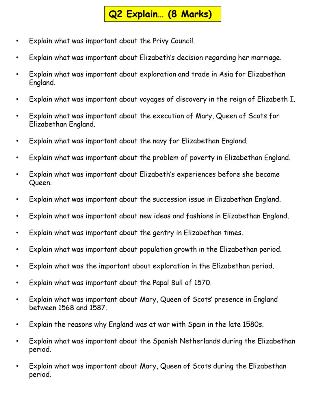 Name:
Elizabethan
sample questions.
GCSE AQA Q1 How convincing...? How far do you agree? (8 Marks)
All questions: Explain your answer usi