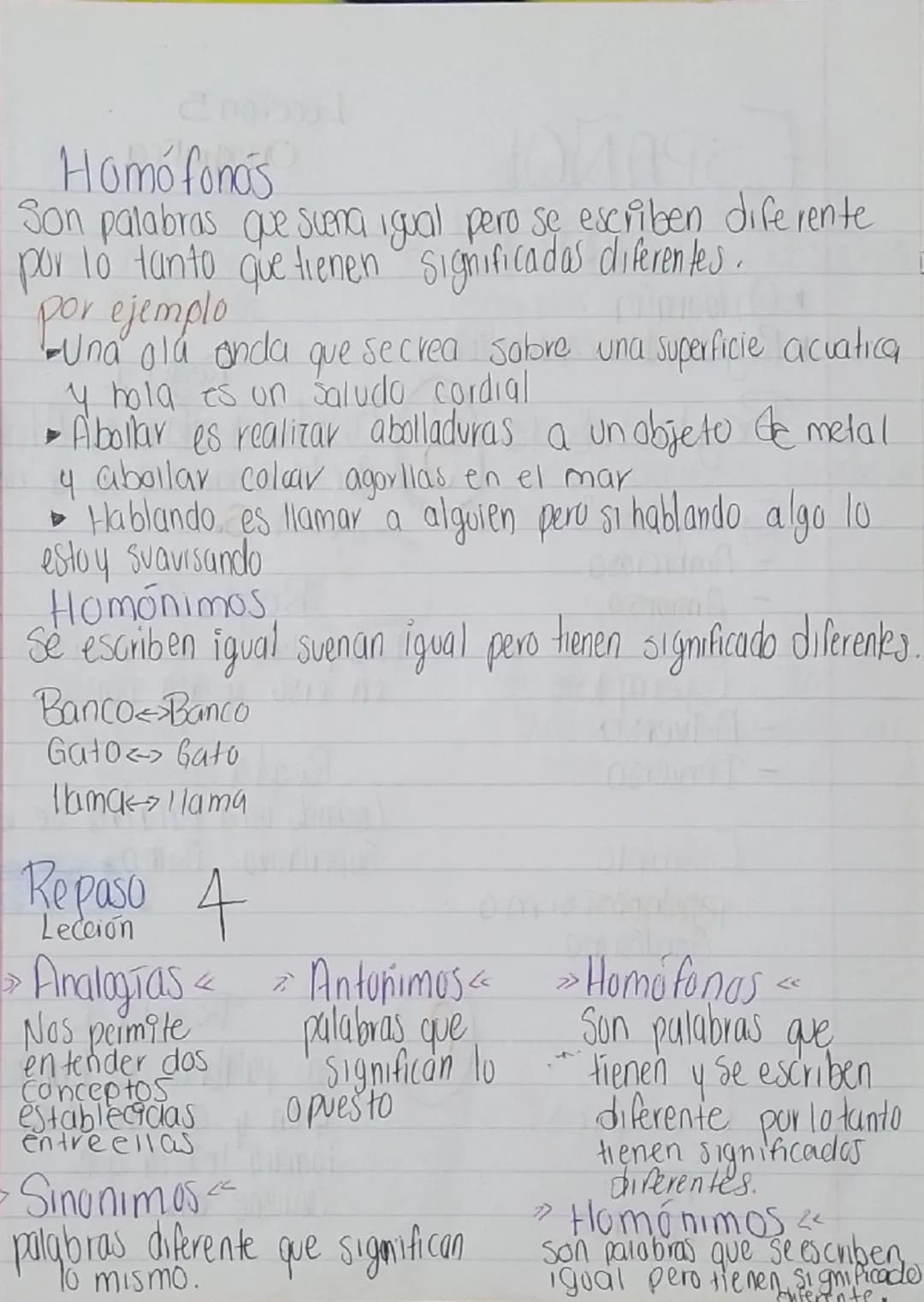 ESPAÑOL
LECCIÓN 4
VOCABULARIO
CONTENIDO:
Analogias Sinonimos Antonimos Homofonos Homónim os
Analogia
Nos permite entender das conceptos a
