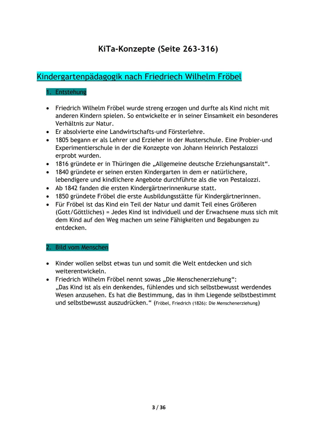 20.11.2020
„Ersatzaufgabe" anstelle des Praktikums
Melissa Lehn; AHR 11a
KiTa-Konzepte
Praxislehrer: Pia Schmutzler
Fach: Sozialpädagogik