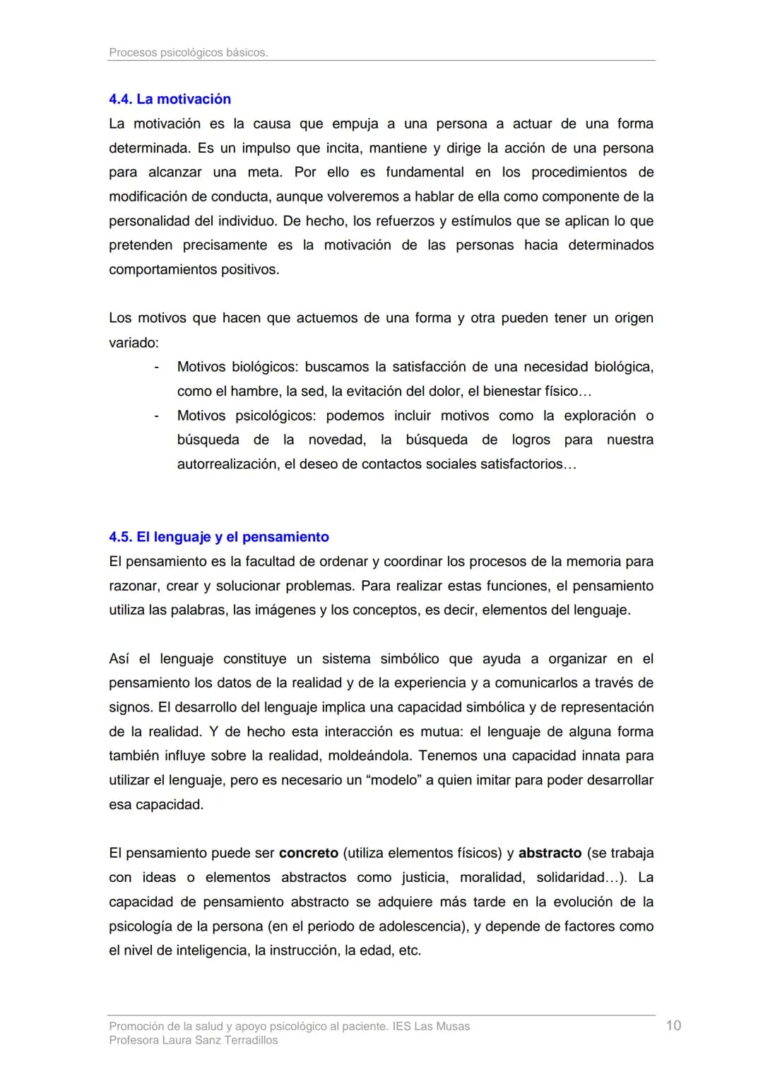 # TEMA 1: PROCESOS PSICOLÓGICOS BÁSICOS
1. Introducción
La definición de salud de la OMS nos dice que esta debe abarcar no sólo el estado