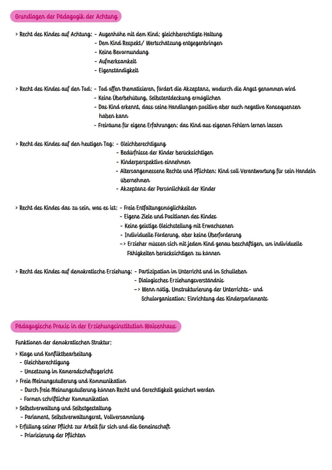 # Reformpädagogik nach Janusz Kerosak
Merkmale der Reformpädagogik
> Pädagogik vom Kinde aus
> Ernstnehmen der Persönlichkeit und Individu