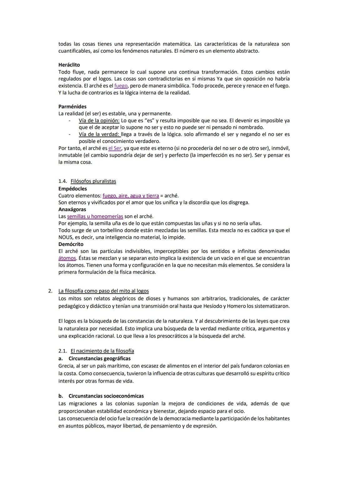 # Tema 1. La reflexión filosófica en torno a la filosofía
1. Los primeros filósofos
En la Grecia prefilosófica obtenían respuestas a trav