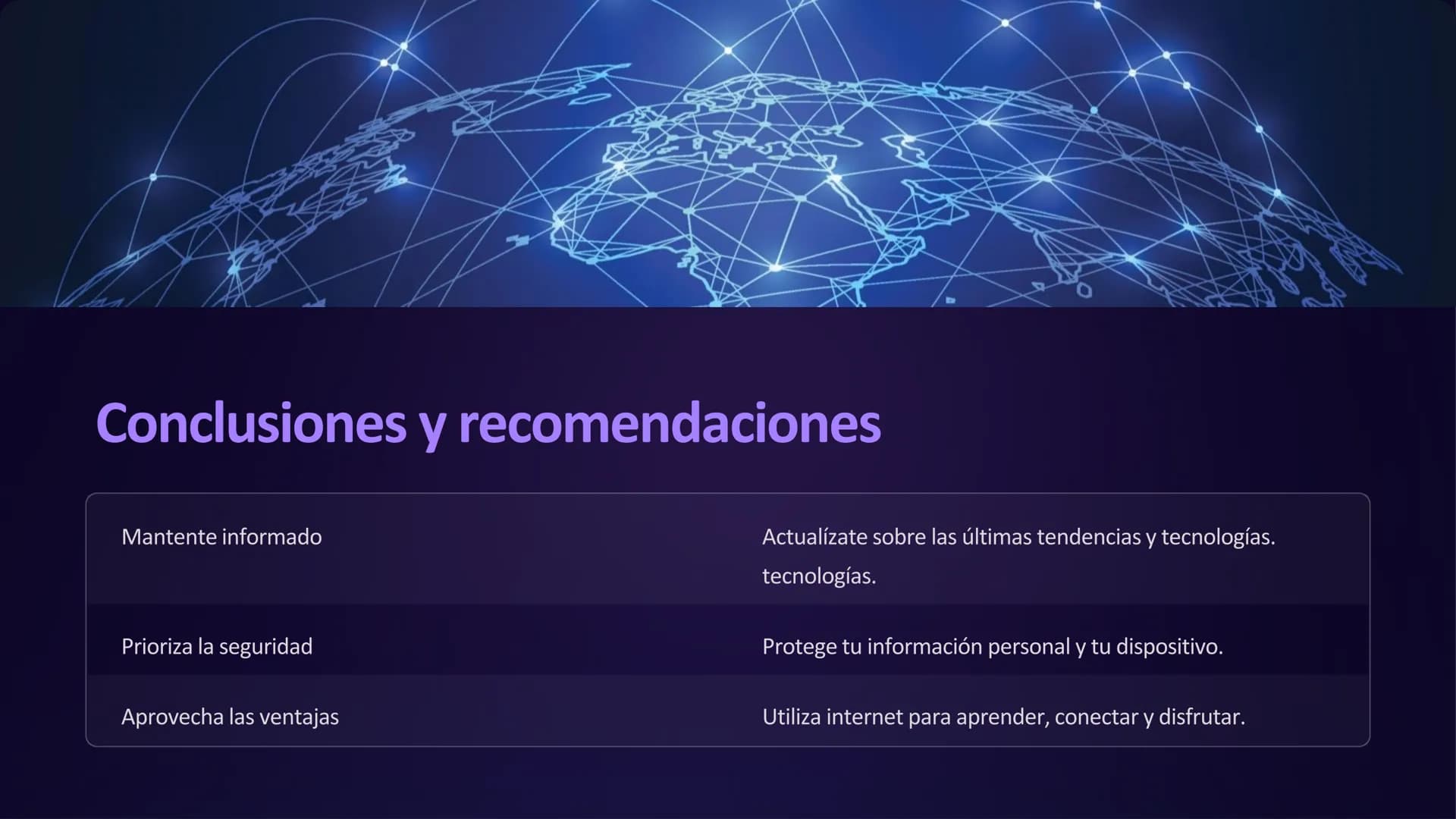# Internet y la
Navegación Web
Internet es una red global que conecta computadoras y dispositivos. La
dispositivos. La navegación web es el