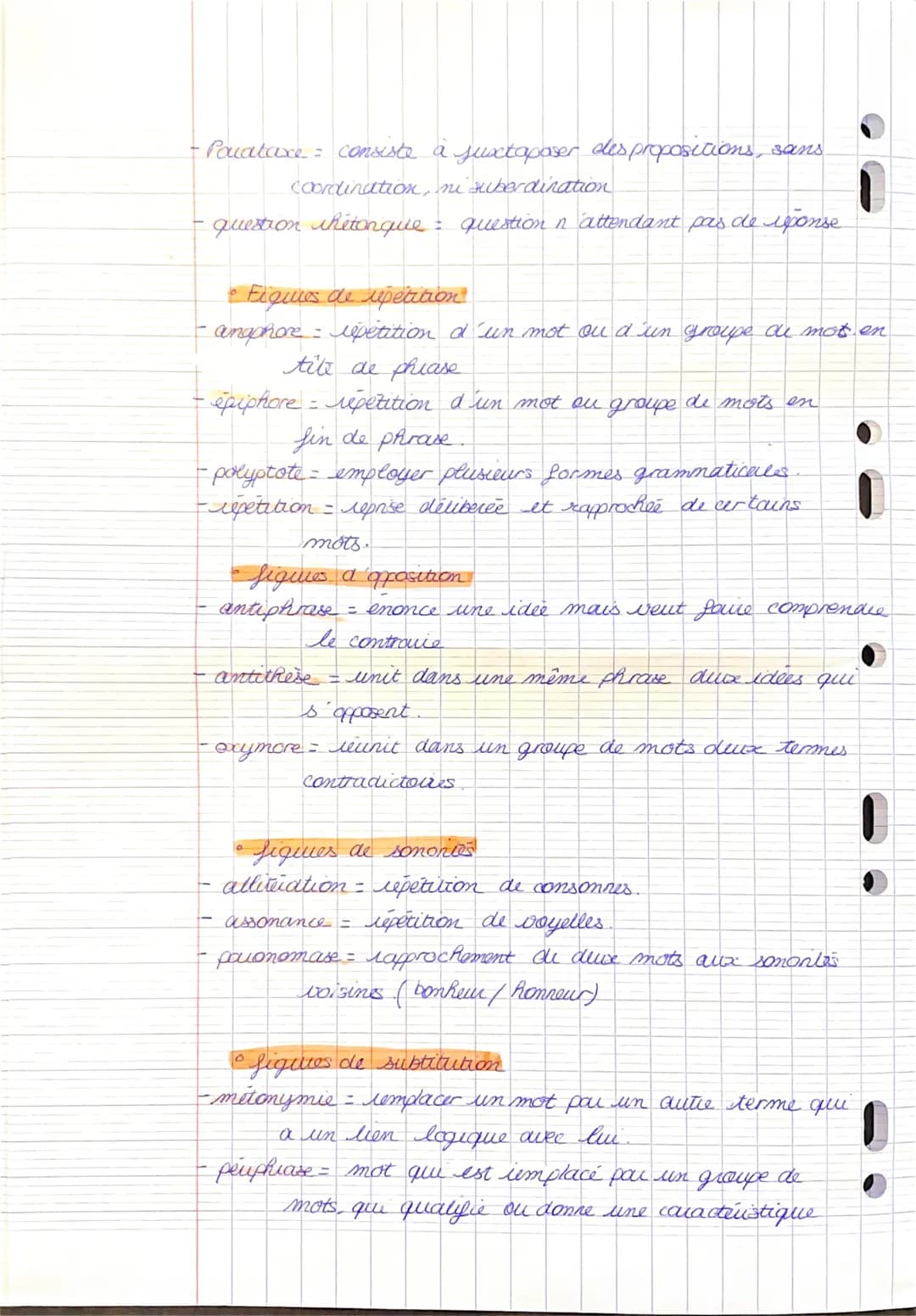 # Fpliques de stay the
• Amplification et cattenuation
- euphemisme = excarne de fagon attenue la réalité.
- gradation enchaînement de mo