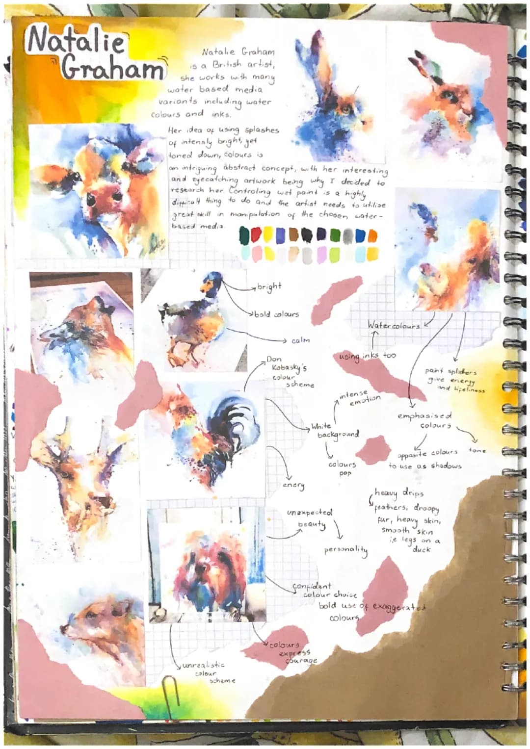 <p>Natalie Graham is a British artist who specializes in using various water-based media like watercolours and inks. She is known for her u