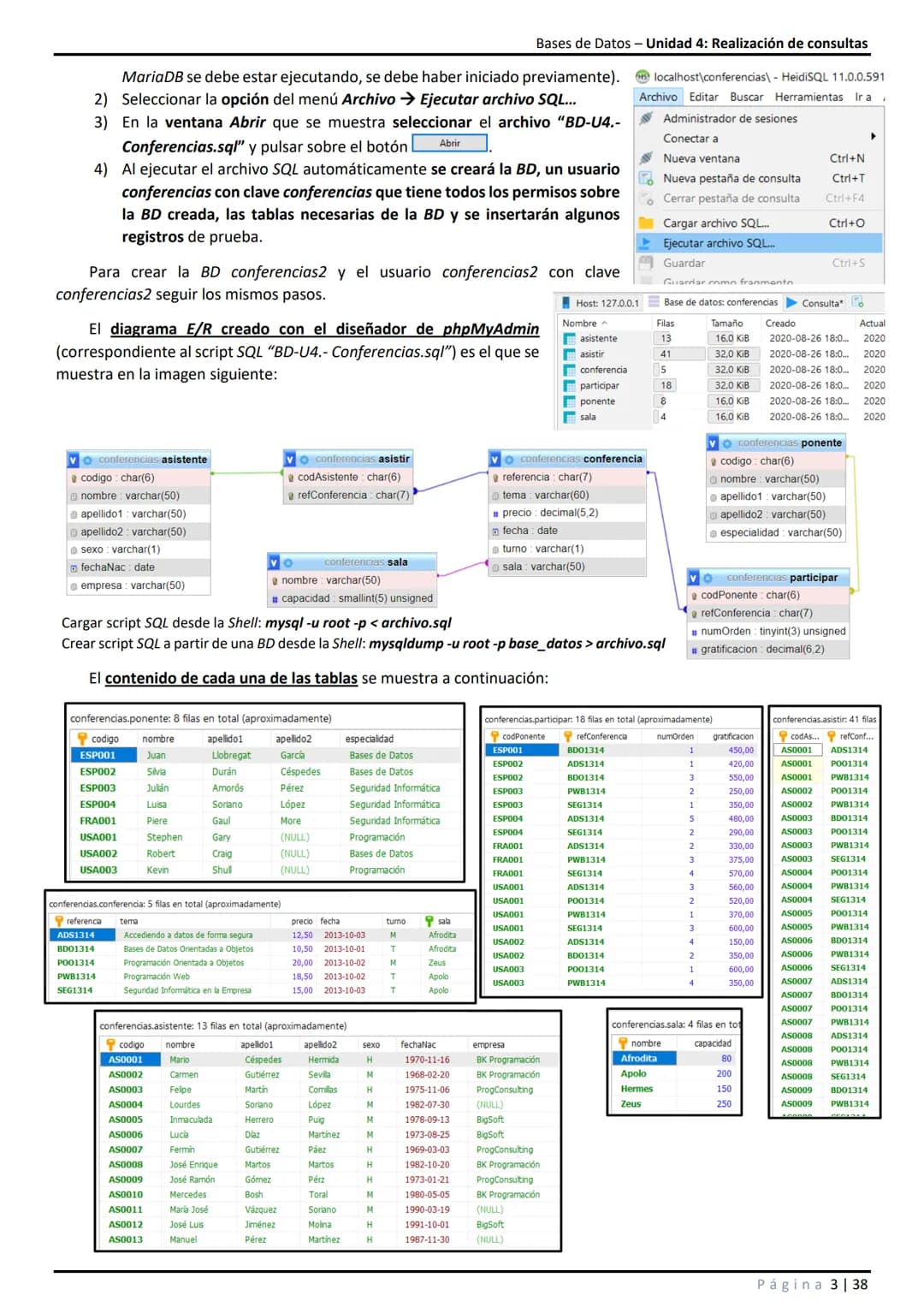 Bases de Datos - Unidad 4: Realización de consultas
# 1 Introducción.
En unidades anteriores se ha visto que SQL es un conjunto de sentenc