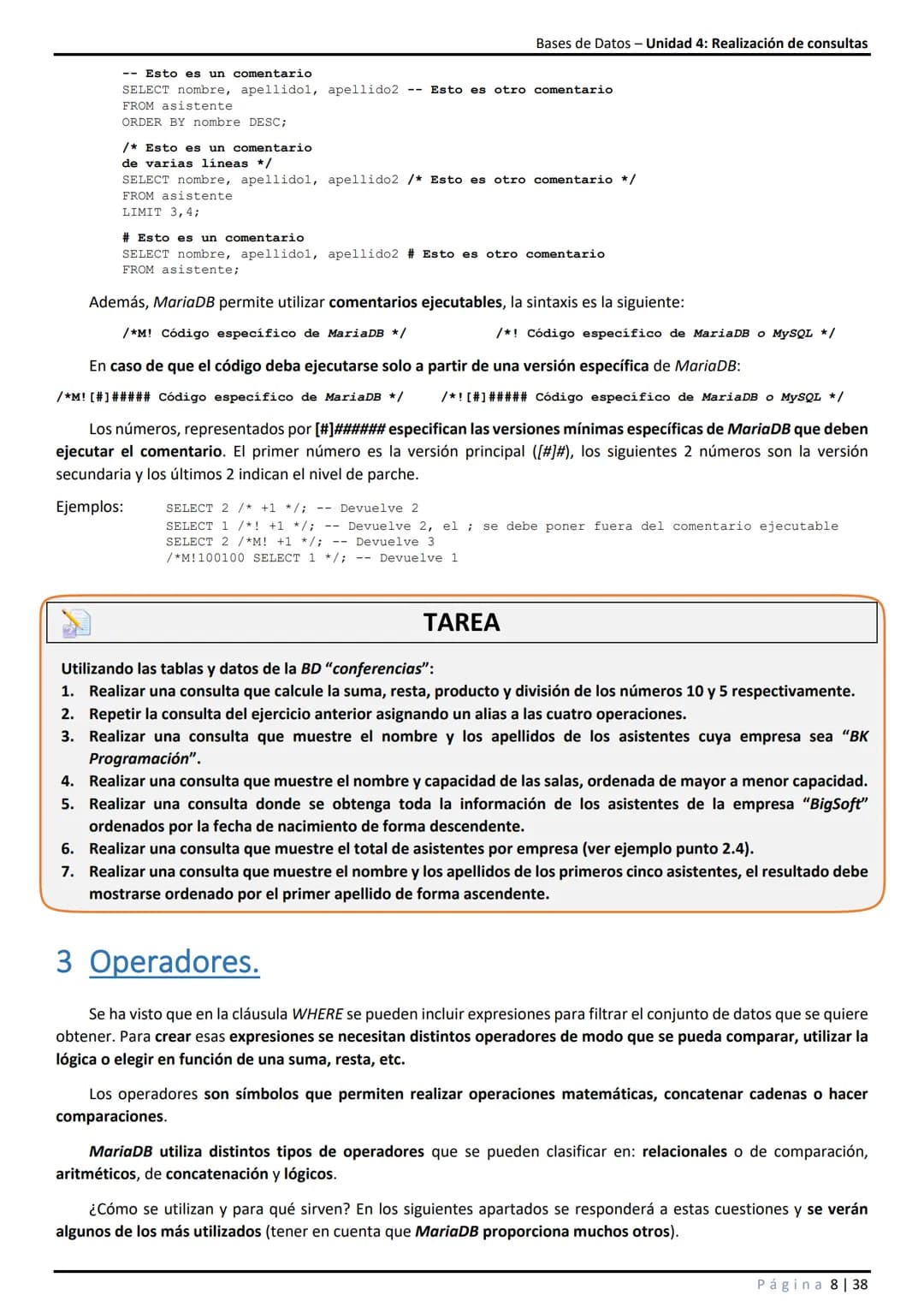 Bases de Datos - Unidad 4: Realización de consultas
# 1 Introducción.
En unidades anteriores se ha visto que SQL es un conjunto de sentenc