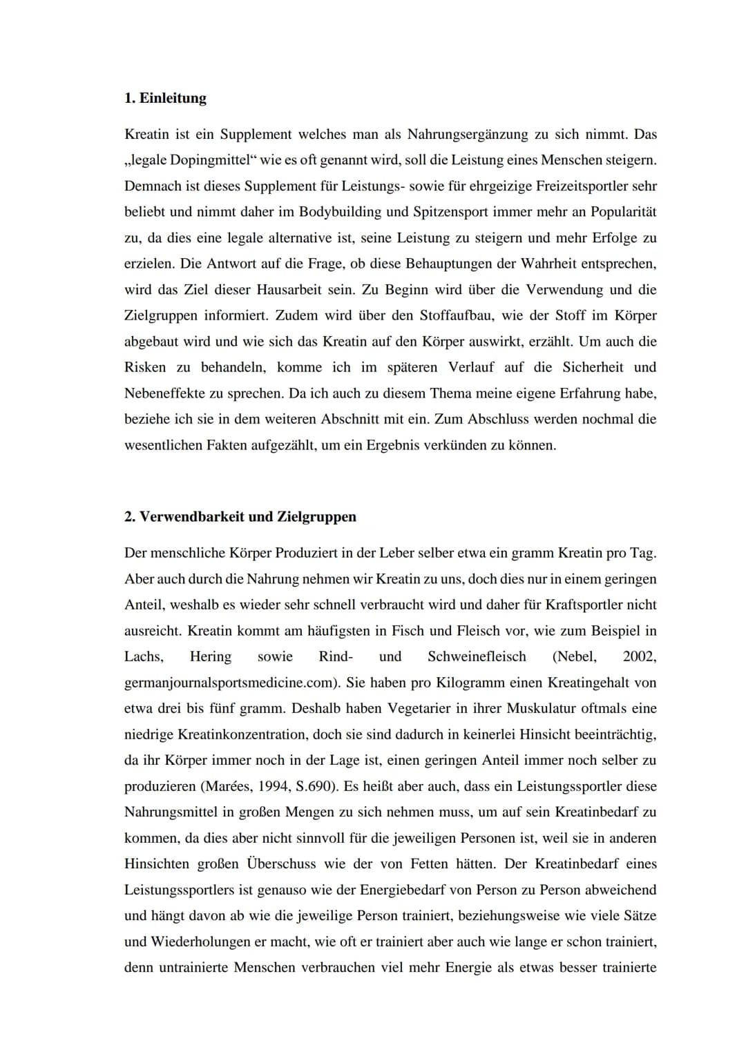 Herschelschule Hannover
Hausarbeit
Ist es sinnvoll Kreatin zu supplementieren und ist es schädlich für den Körper?
NH2
N
HO-P-O-P
N
OH OH