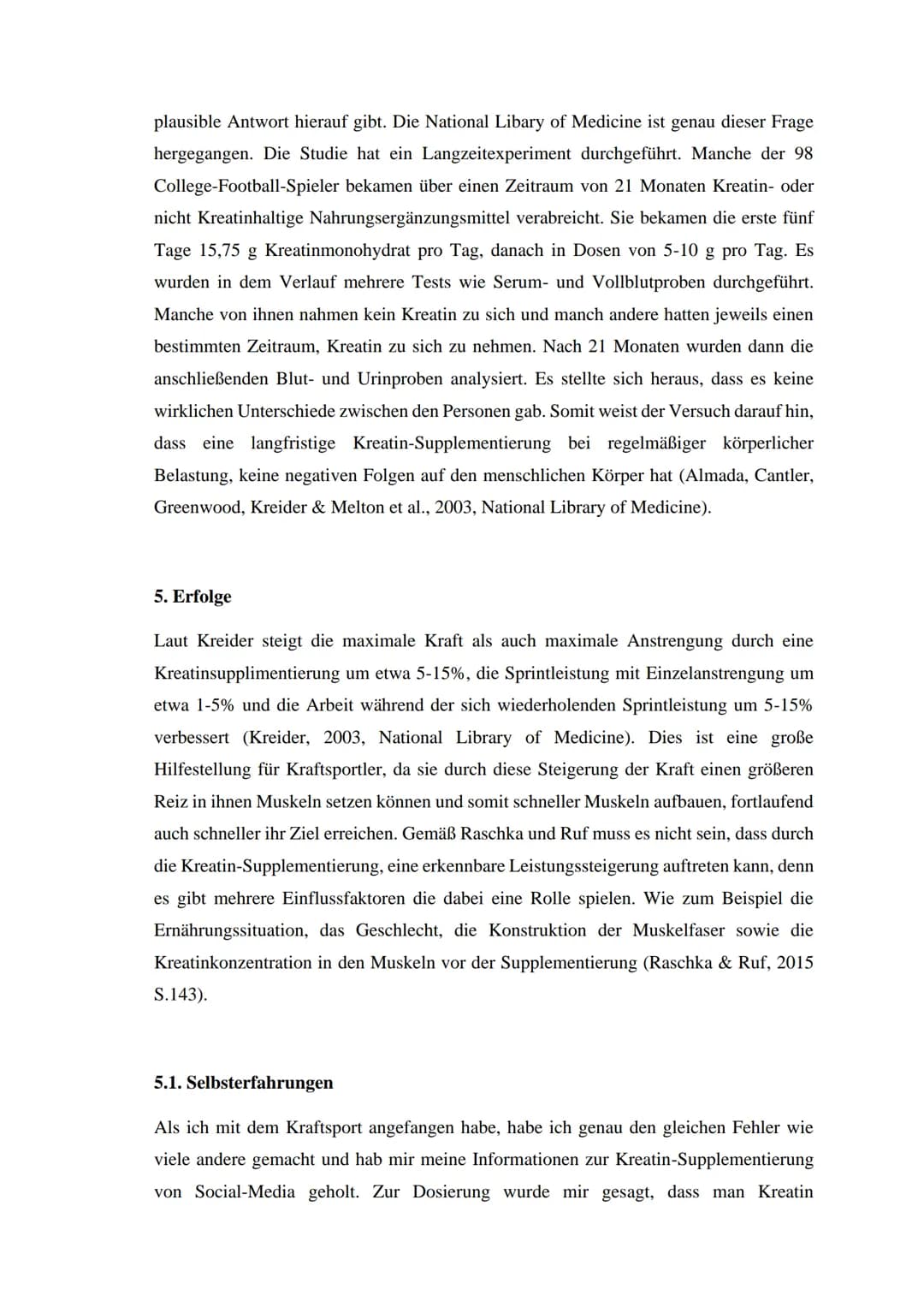 Herschelschule Hannover
Hausarbeit
Ist es sinnvoll Kreatin zu supplementieren und ist es schädlich für den Körper?
NH2
N
HO-P-O-P
N
OH OH