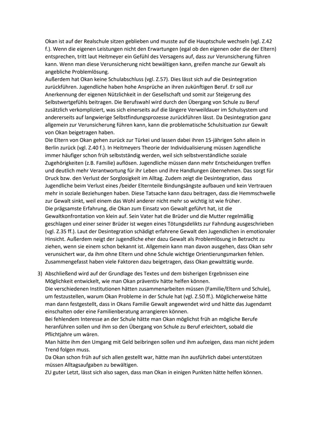 Desintegrationstheorie nach W. Heitmeyer
Vorgegebener Text
Aus heiterem Himmel
Berlin an einem Tag im Winter, Freitagmittag, kurz nach ein