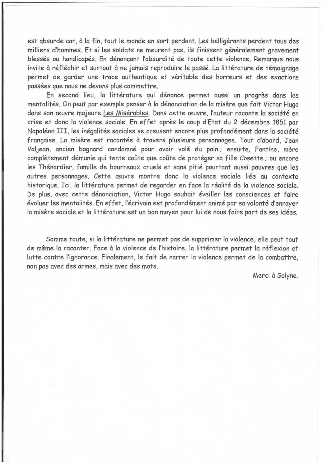 # Sujet: Essai: Que peut la littérature face à ta nolence de l'histoire ?
HLP terminale: correction de l'essai
Dans l'histoire humaine, la