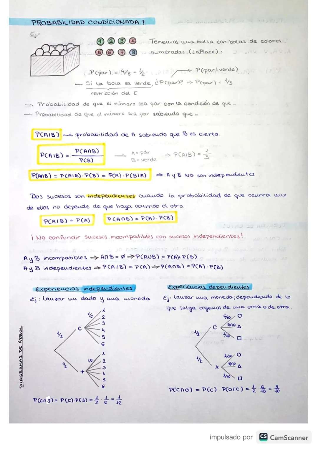 <p>En este bloque se estudian diferentes conceptos relacionados con la probabilidad.</p>
<h2>Experiencias aleatorias y sucesos</h2>
<p>Se d