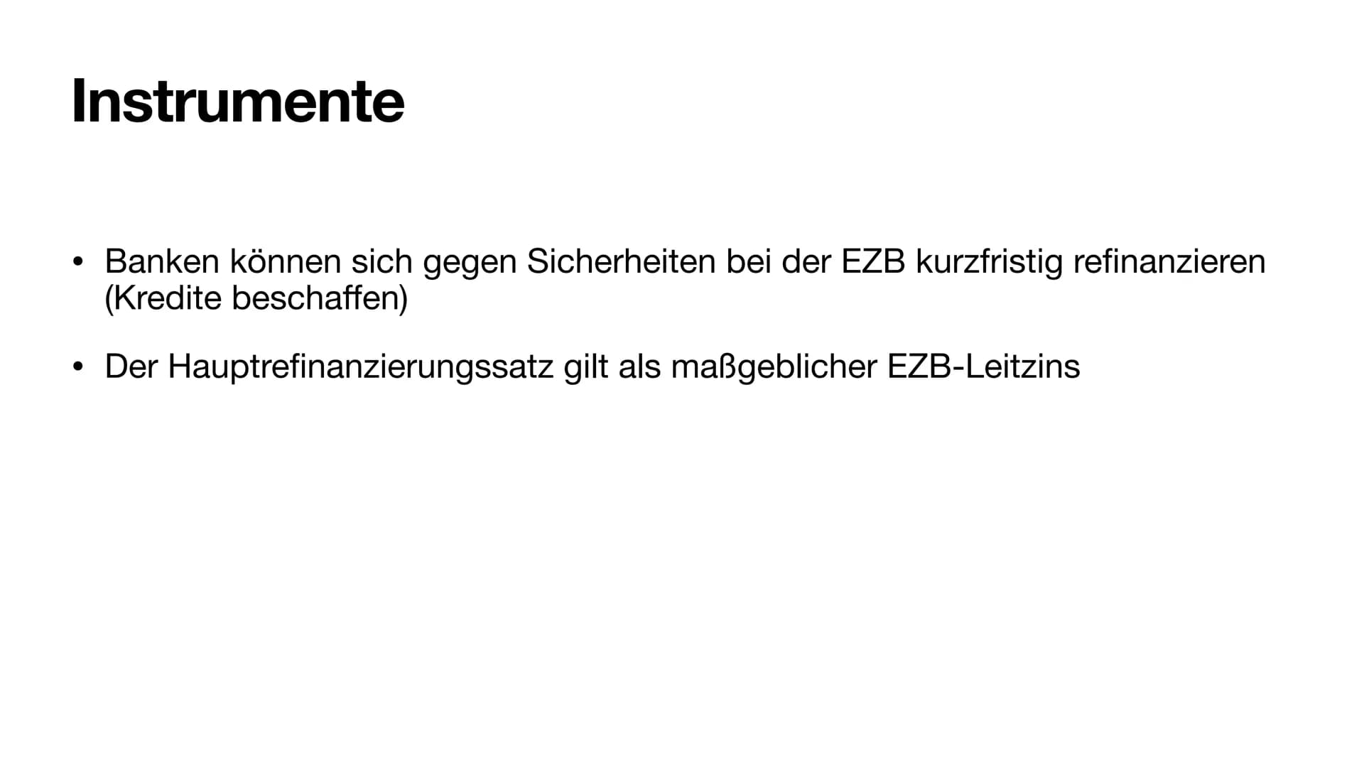 # Die Europäische Zentralbank # Inhalt
- Geschichte
- Aufgaben und Ziele
- Organe
- Instrumente # Geschichte
* Gegründet Juni 1998
* W
