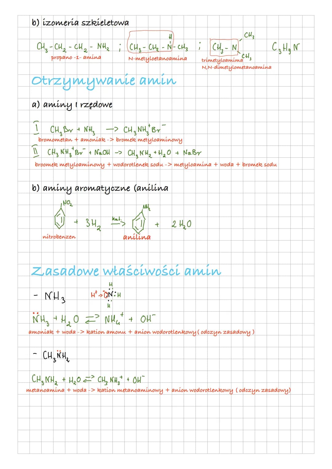 # Aminy i amidy
1. Aminy to pochodne amoniaku
NH3 amoniak
grupa
-NH2-funkcyjna
a) aminy I rzędowe
R-N
H
b) aminy II rzędowe
H
RN
R
R2
R
R