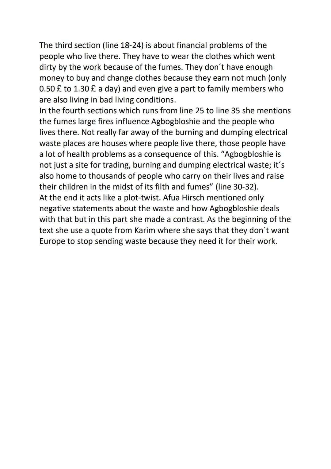 # ENGLISH: TEXTANALYSIS - This is not a good place to live
The article "This is not a good place to live" by Afua Hirsch was
published in "