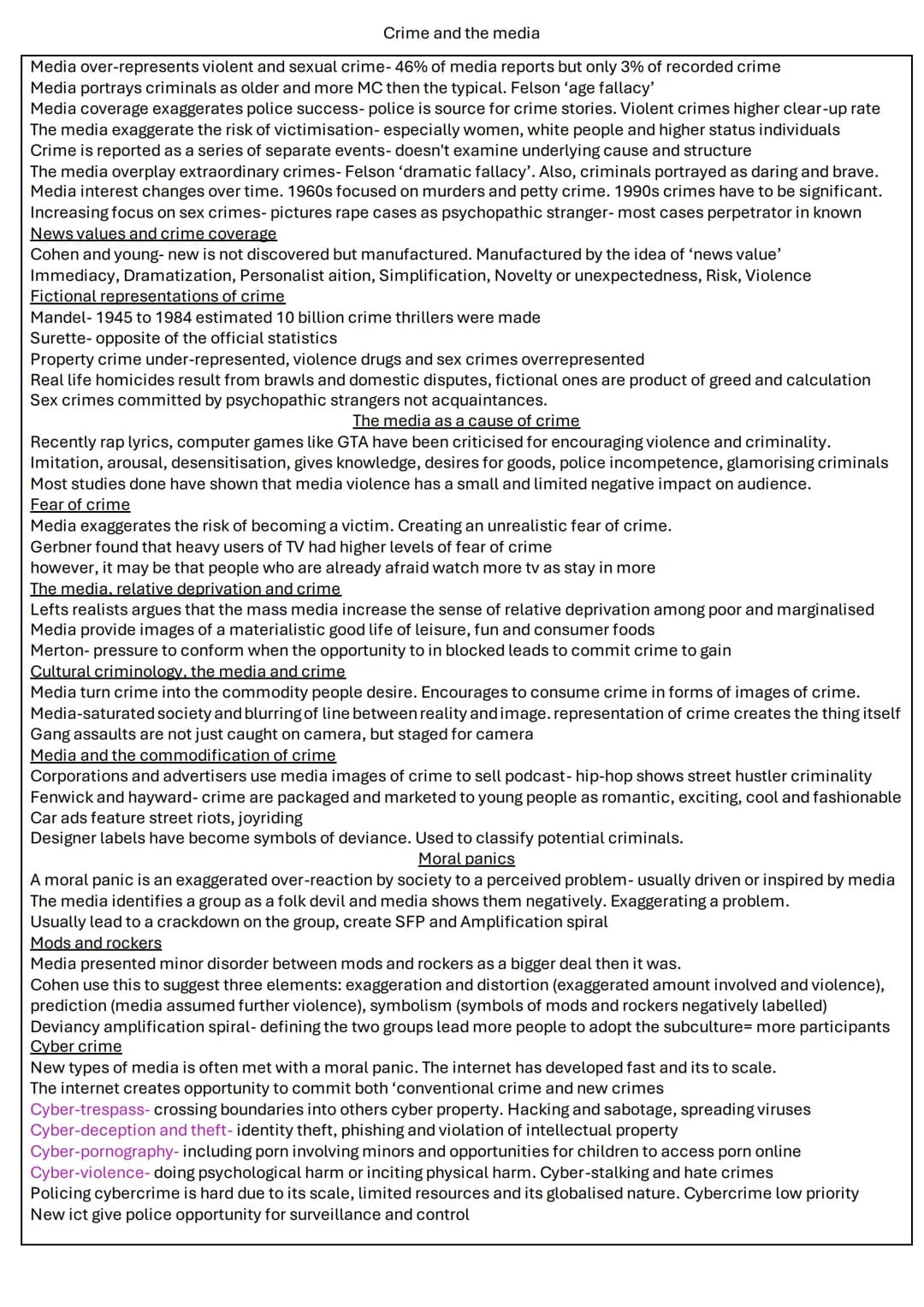 Crime and deviance
Functionalism, strain and subcultural theories
Interactionism and labelling
Class, power and crime
Realist theories o