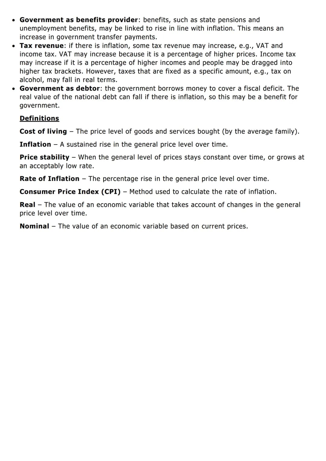 <p>Price stability and inflation</p>
<p>The general price level tracks the prices of goods and services in an economy. Price stability occu