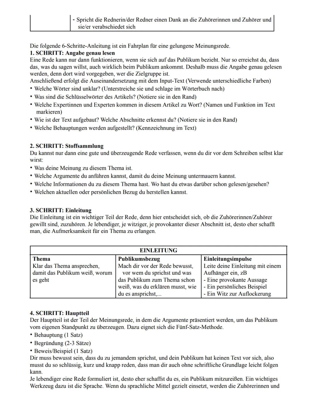 # Meinungsrede
Bei dieser Textsorte wird von dir verlangt, dass du zu einem bestimmten Problem (Thema) eine Rede
verfasst, die
* Vor ein
