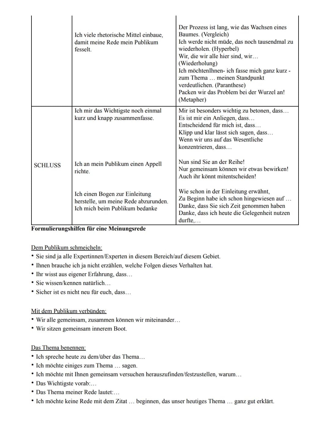 # Meinungsrede
Bei dieser Textsorte wird von dir verlangt, dass du zu einem bestimmten Problem (Thema) eine Rede
verfasst, die
* Vor ein