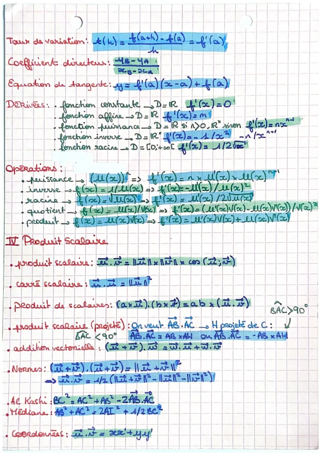 # Formules
I-second degré
• fonction polyrôme du second degré : f(x)=ax²+bx+c(a ≠0)
• Foeme caronique: of (x) = a(x-α)² + β a = -$\frac{b
