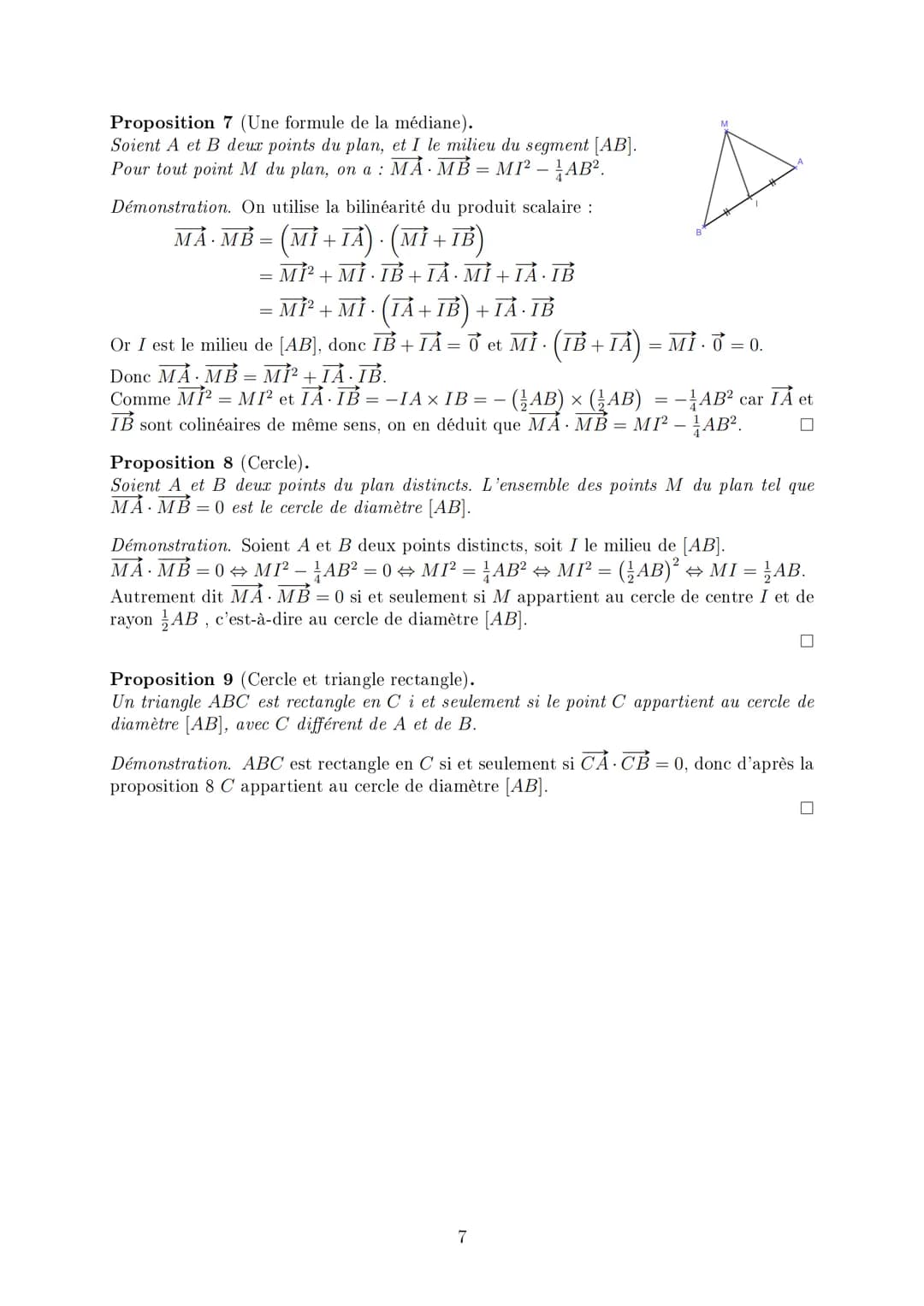 # Chapitre 11 Produit scalaire
## 1 Définition et premières propriétés
Définition 1 (norme d'un vecteur).
Soit $\vec{u}$ un vecteur du pla