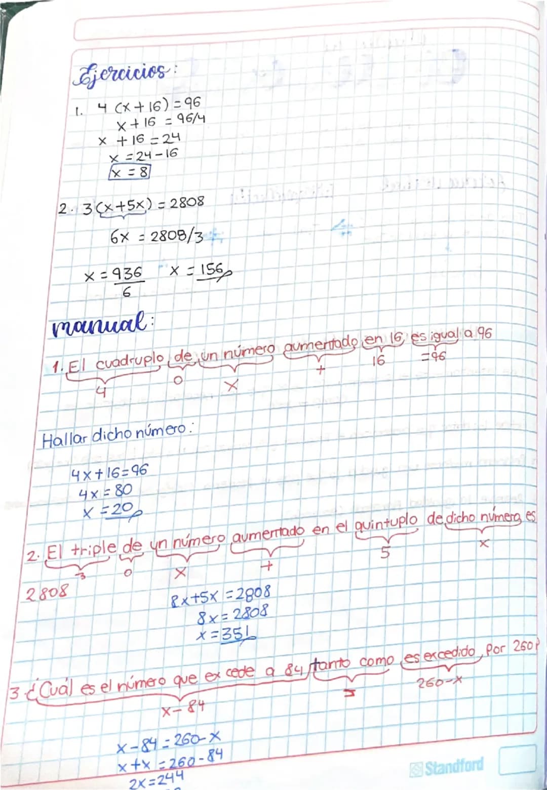 # Planteo de ecuaciones
Consiste en que a partir de una **forma verbal** (enunciado) se realice una interpretación del mismo para obtener l