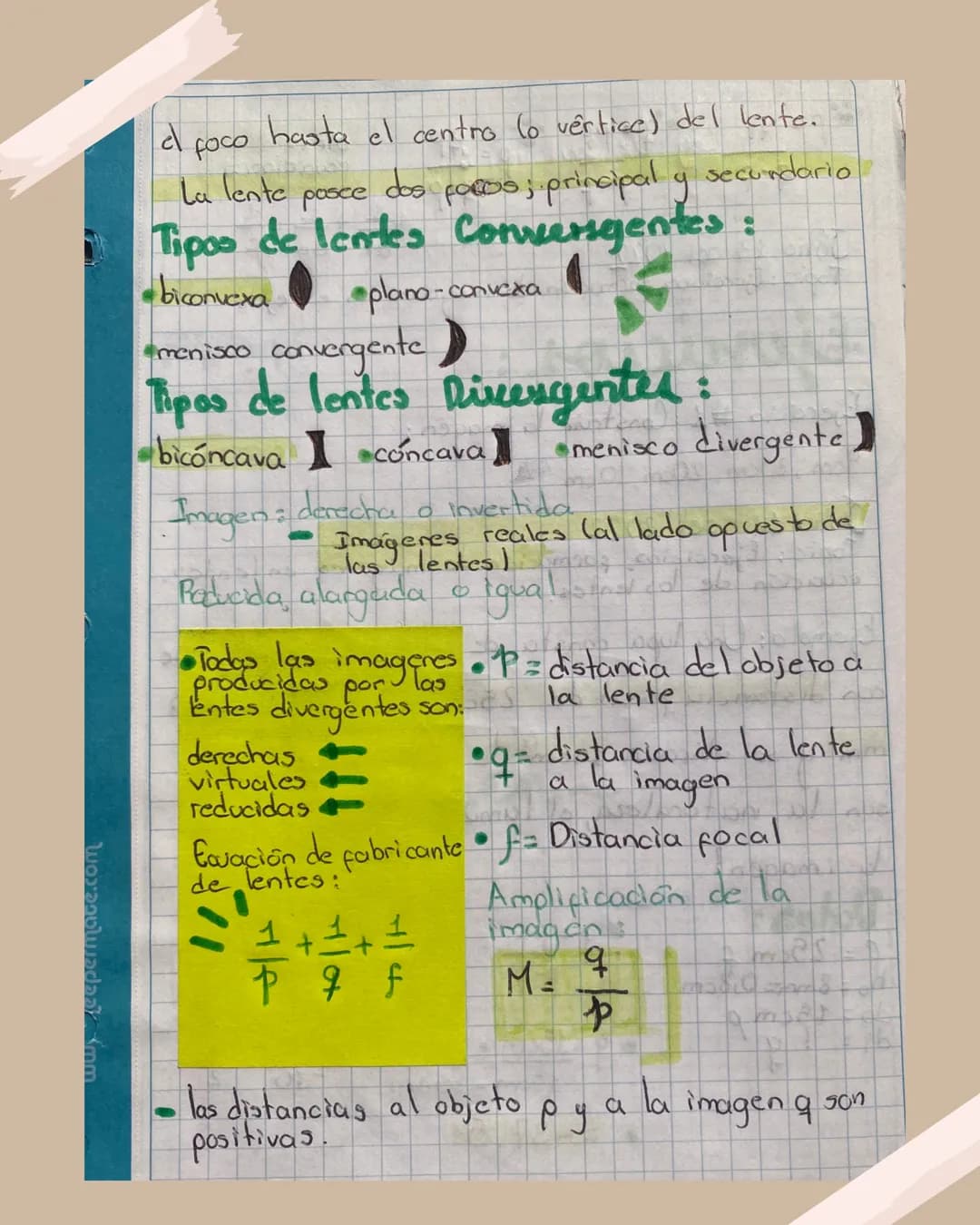 # Espejos y Lentes
Apuntes para Bachillerato # Ierminos de Espejo
Espejo Expérico: Un capejo esférico se
forma mediante las superficies in