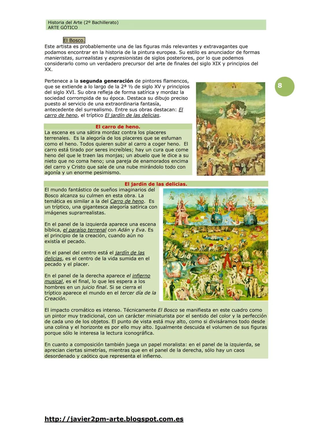 Historia del Arte (2º Bachillerato)
ARTE GÓTICO
Arte Gótico
Arte 8
Durante el siglo XII tuvo lugar un crecimiento notable de la población