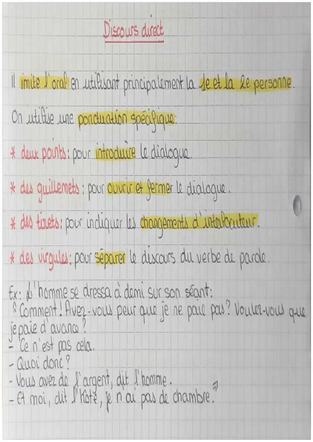 Discours indirect
Ce sont les paroles et les pensées rapportées indirectement après un
verbe de parole.
Au discours induct, plusieurs chos