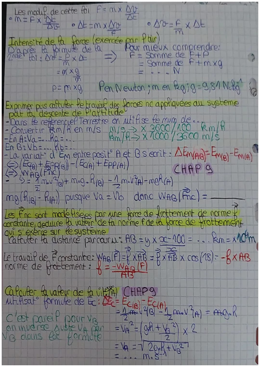 # mouvement d'un système..........
Calculer v/vecteur vitesse)
Vi = Mi Mith Viz vitesse en mos", MiMitn = distance en m;
• Etape:
$
\Delta