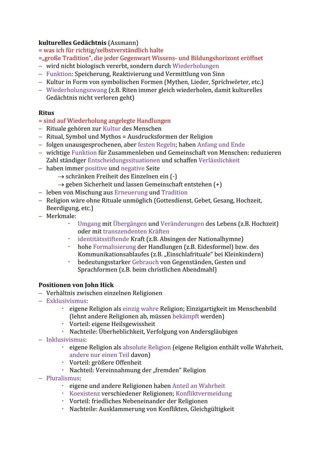 # Abitur Zusammenfassung
RELIGION IN IHRER VIELFALT
Religionsdefinitionen
- Abstammung:
* religere (lat.): gewissenhafte Erfüllung k