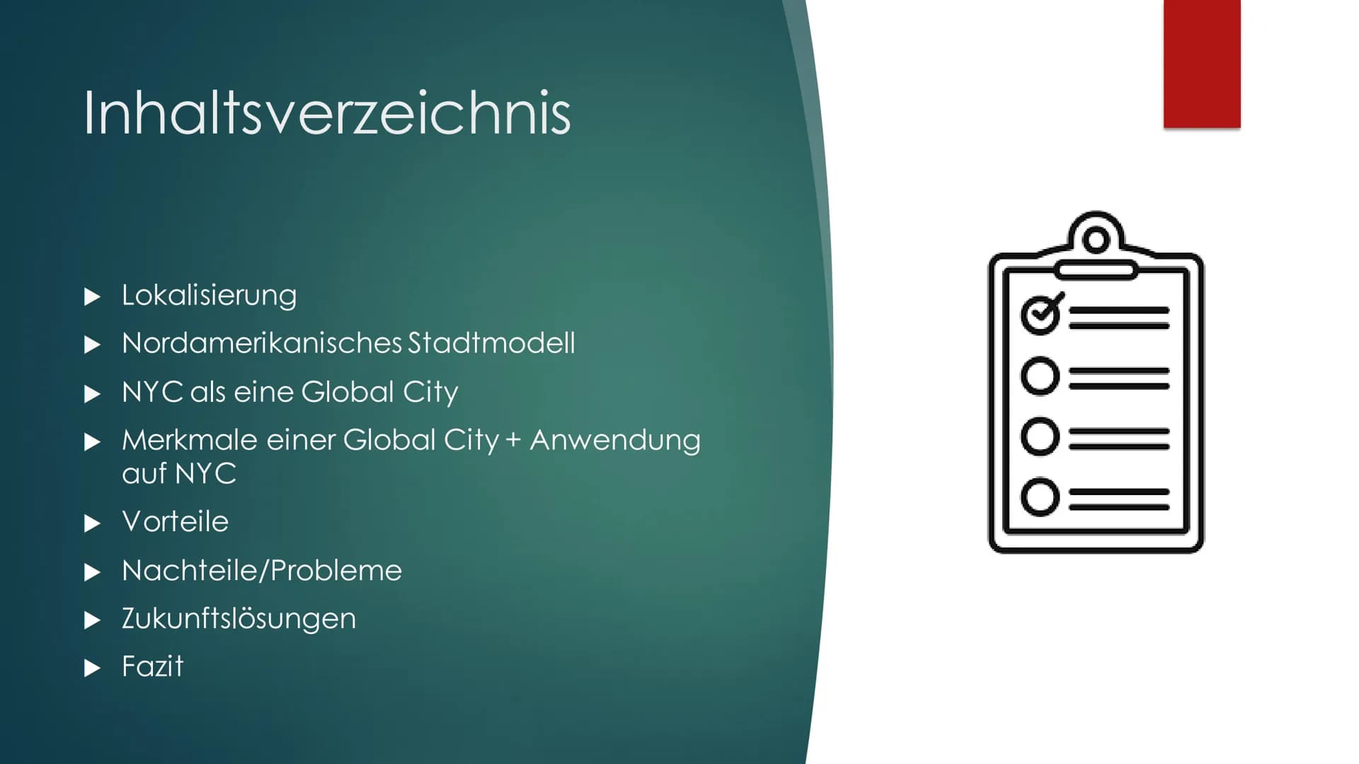 # Global City New
# York City
DIE STADT DIE NIEMALS SCHLÄFT # Inhaltsverzeichnis
- Lokalisierung
- Nordamerikanisches Stadtmodell
- NYC a