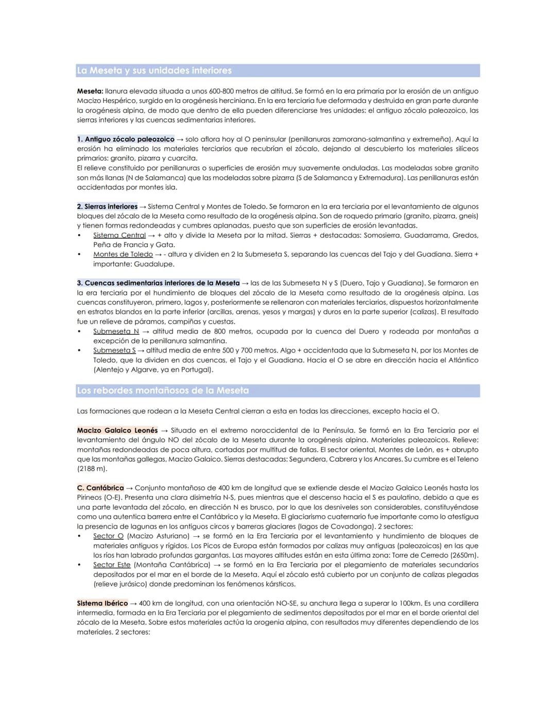 # TEMA 2. EL RELIEVE
1. INTRODUCCIÓN
El relieve de España es complejo, podemos encontrar cordilleras, mesetas, depresiones y formaciones v