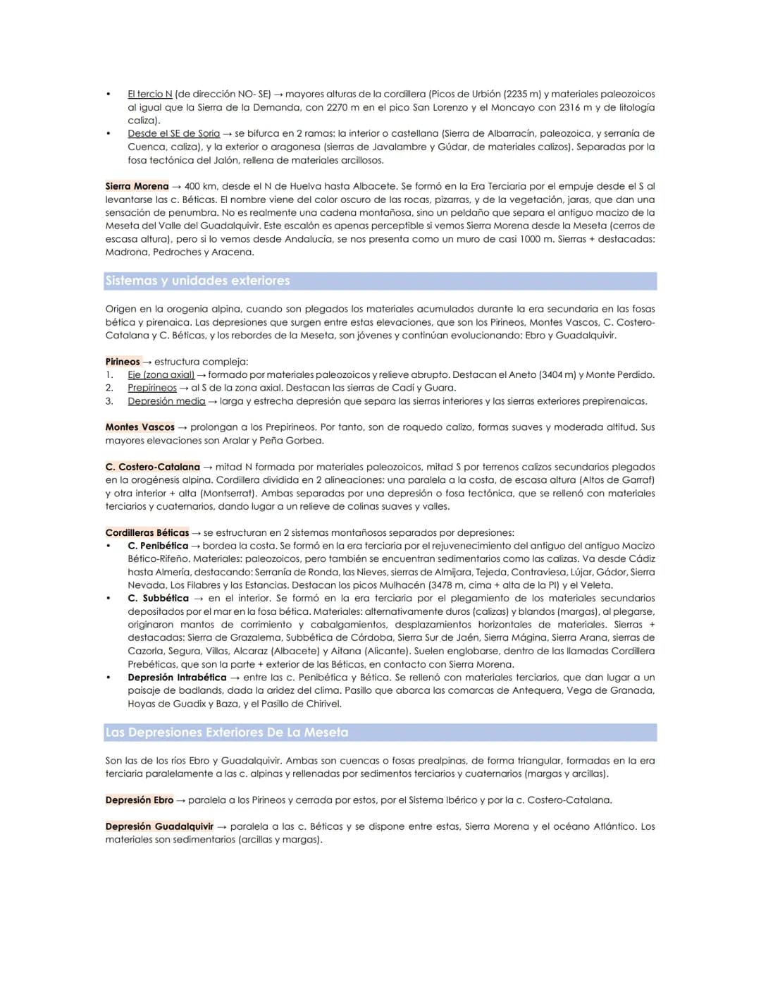 # TEMA 2. EL RELIEVE
1. INTRODUCCIÓN
El relieve de España es complejo, podemos encontrar cordilleras, mesetas, depresiones y formaciones v
