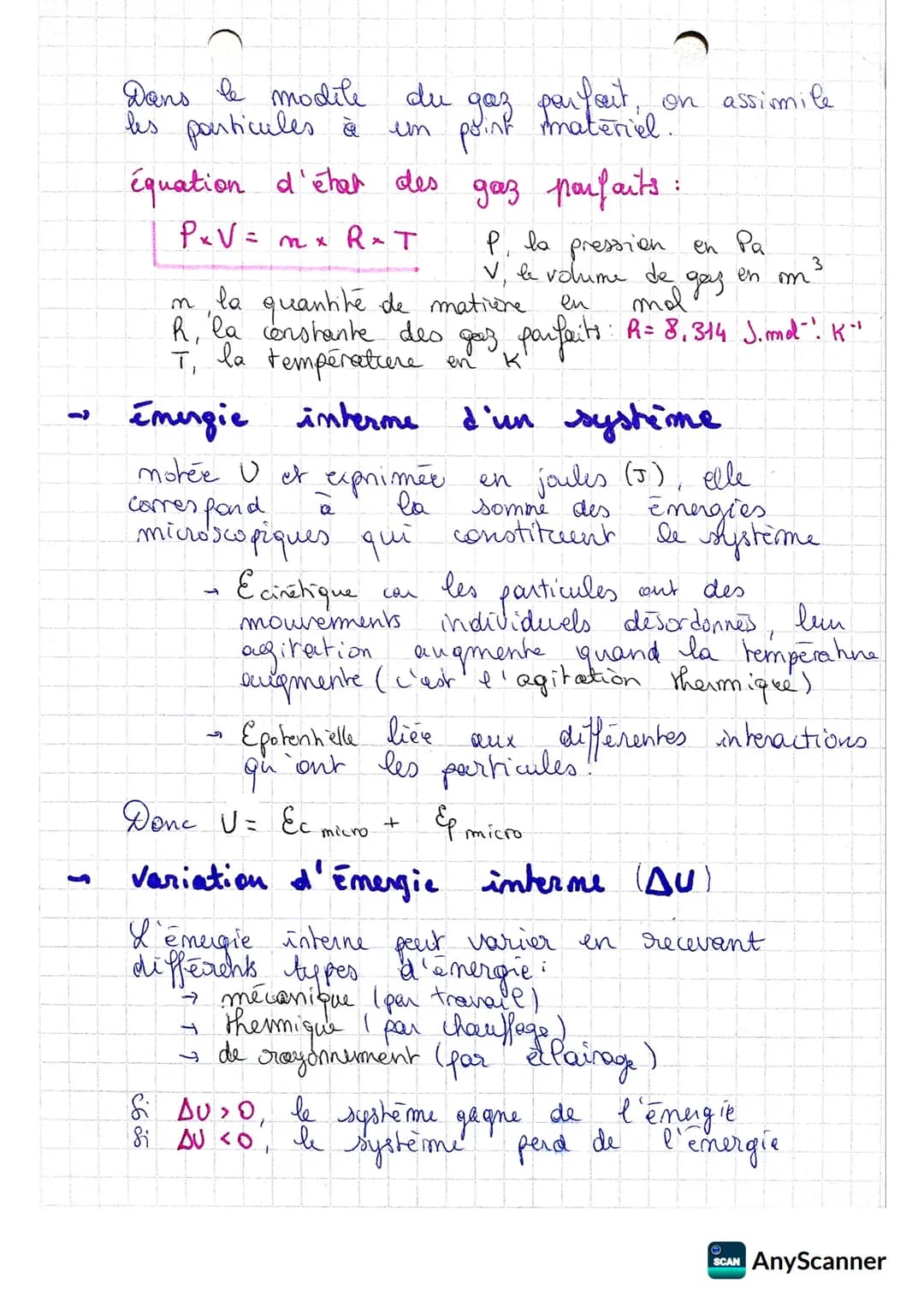 # Thermodynamique
et transferts thermiques
- état d'un système thermodynamique
On retilise plusieurs grandeurs pour
décrire l'état d'un s