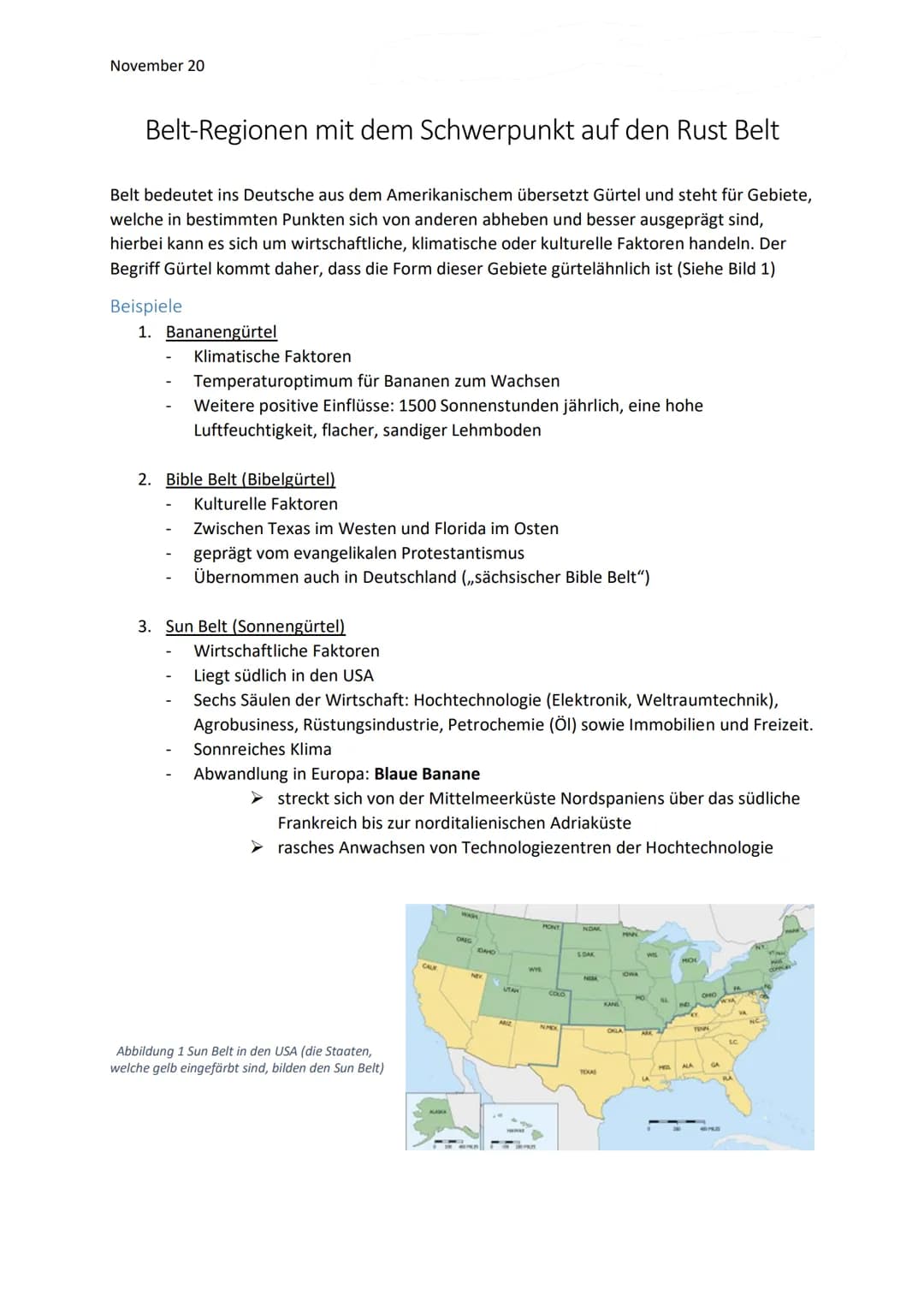 November 20
# Belt-Regionen mit dem Schwerpunkt auf den Rust Belt
Belt bedeutet ins Deutsche aus dem Amerikanischem übersetzt Gürtel und s