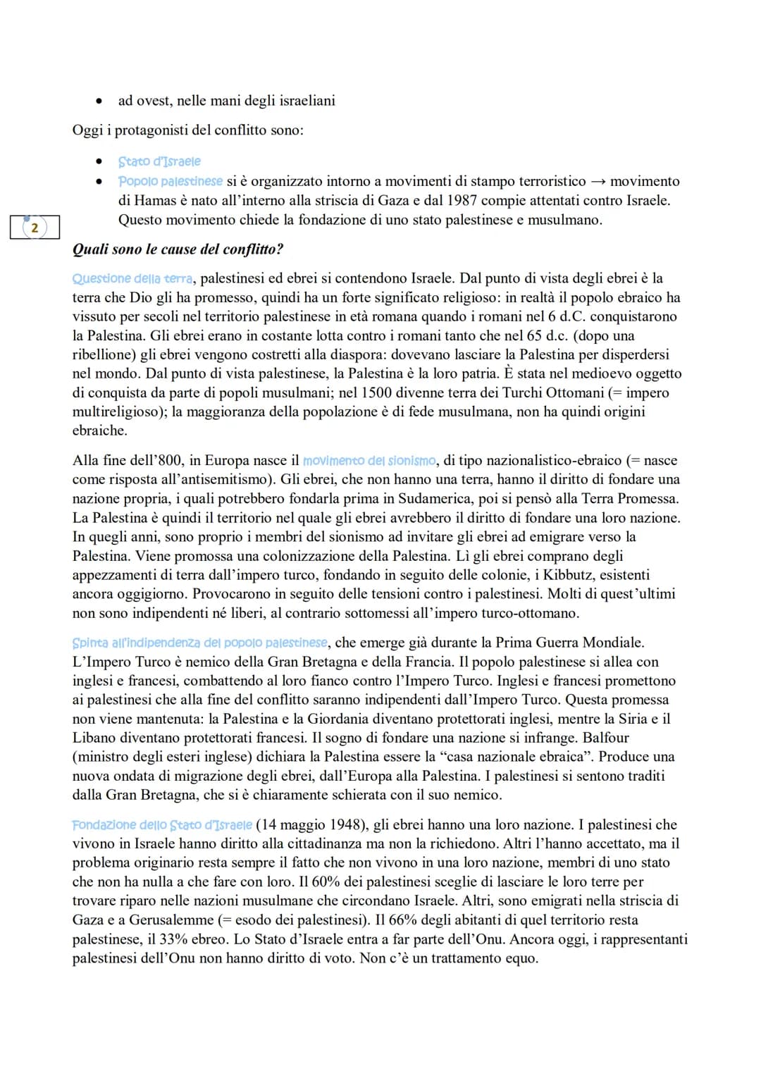 # LA NASCITA DI ISRAELE
24 maggio 1948 fondazione dello stato di Israele da parte dell'ONU nel territorio della Palestina (=
abitato dal po
