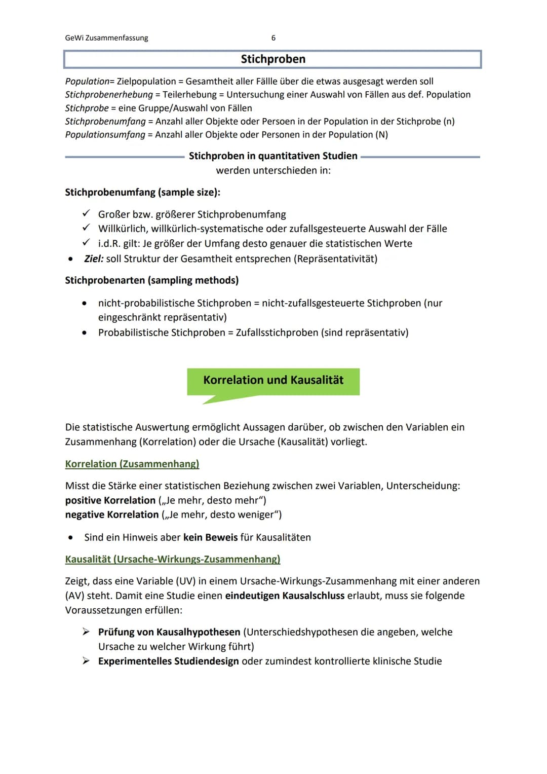 GeWi Zusammenfassung
1
Lernbereich 1: Wissenschaftlich arbeiten
Was ist Wissenschaft?
Wissenschaft (als Lehre)
Forschung (als Prozess)