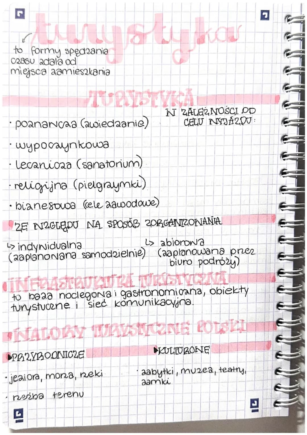 # turystyka
to formy spędzania
czasu adala od
miejsca zamieszkania
# TURYSTYKA
IN ZALEŻNOŚCI OD
CELU NYJAZD00:
* poznancaa (awiedzanie