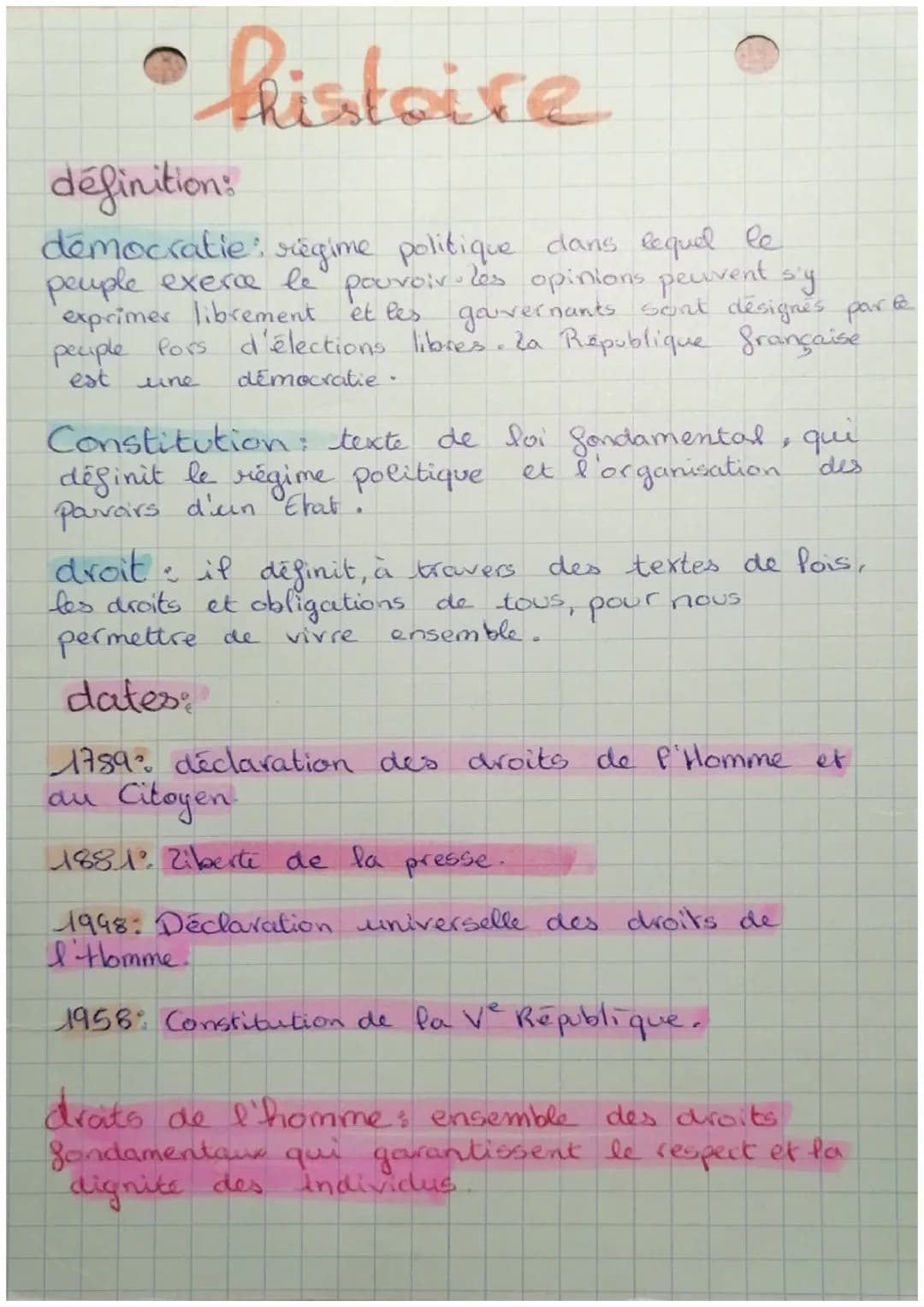 - histoire
définition:
démocratie: regime politique dans lequel le
peuple exerce le pouvoir les opinions peuvent s'y
'exprimer librement e
