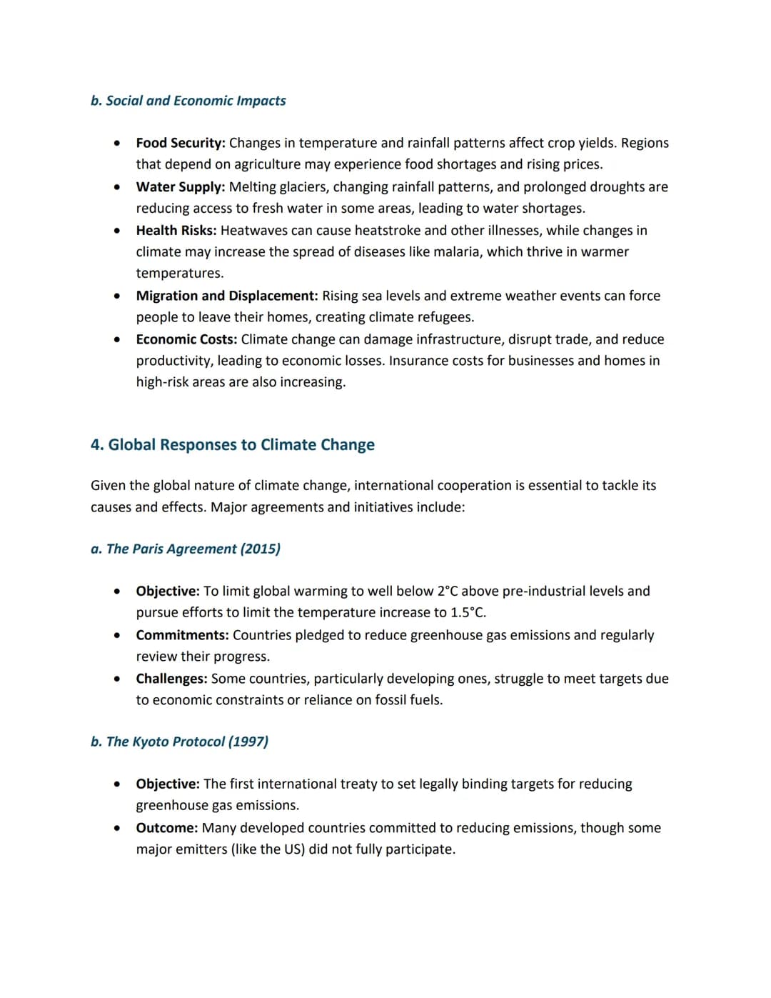 Climate Change - GCSE Geography
Climate change refers to significant and lasting changes in the Earth's weather patterns over a
long period