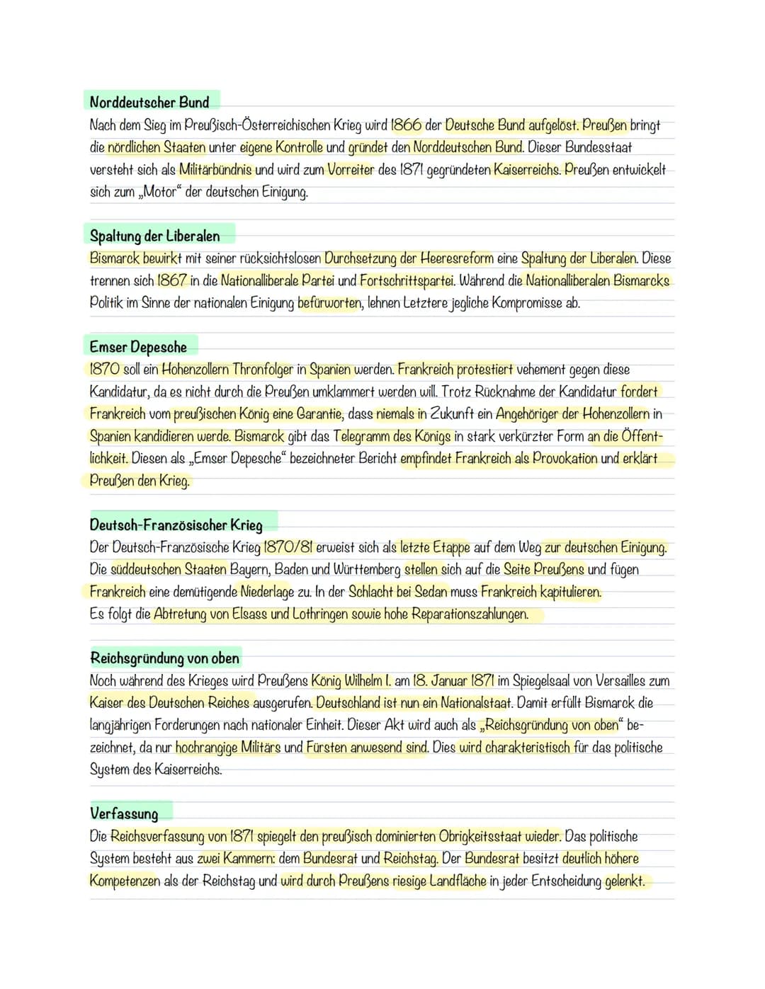 # geschiblausur 3
Deutsches Kaiserreich
Infolge der Reichsgründung 1871 wird Deutschland zum Nationalstaat. Die nationale Einigung ist vor