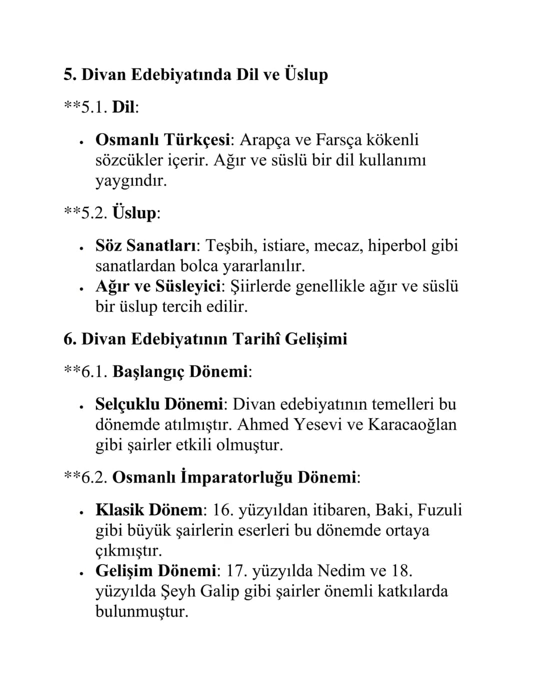 AYT Edebiyat: Divan Edebiyatı
1. Divan Edebiyatının Tanımı ve Özellikleri
**1.1. Tanım:
- Divan Edebiyatı, Osmanlı İmparatorluğu dönemind
