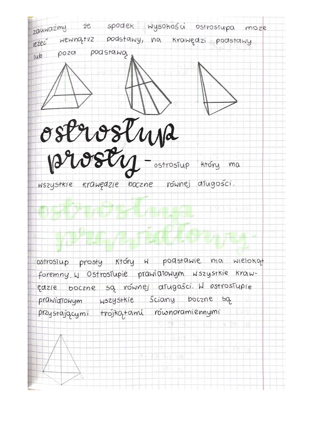 # orostupy
bryía w którym wszystkie
Ściany boczne są trójkątami o Wspólnym
wierzchołku. a podstawą jest dowolny wielokat
wierzchołek
wyso