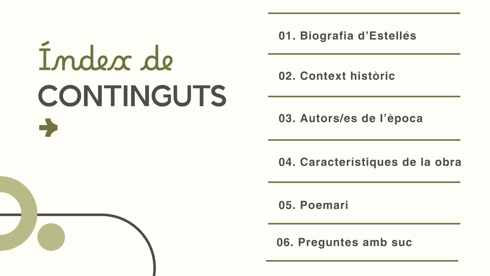- $\rightarrow$
- Vicent Andrés
- ESTELLÉS
Professora: Judith Gallardo Ortiz # Índex de
CONTINGUTS
01. Biografia d'Estellés
02. Context h