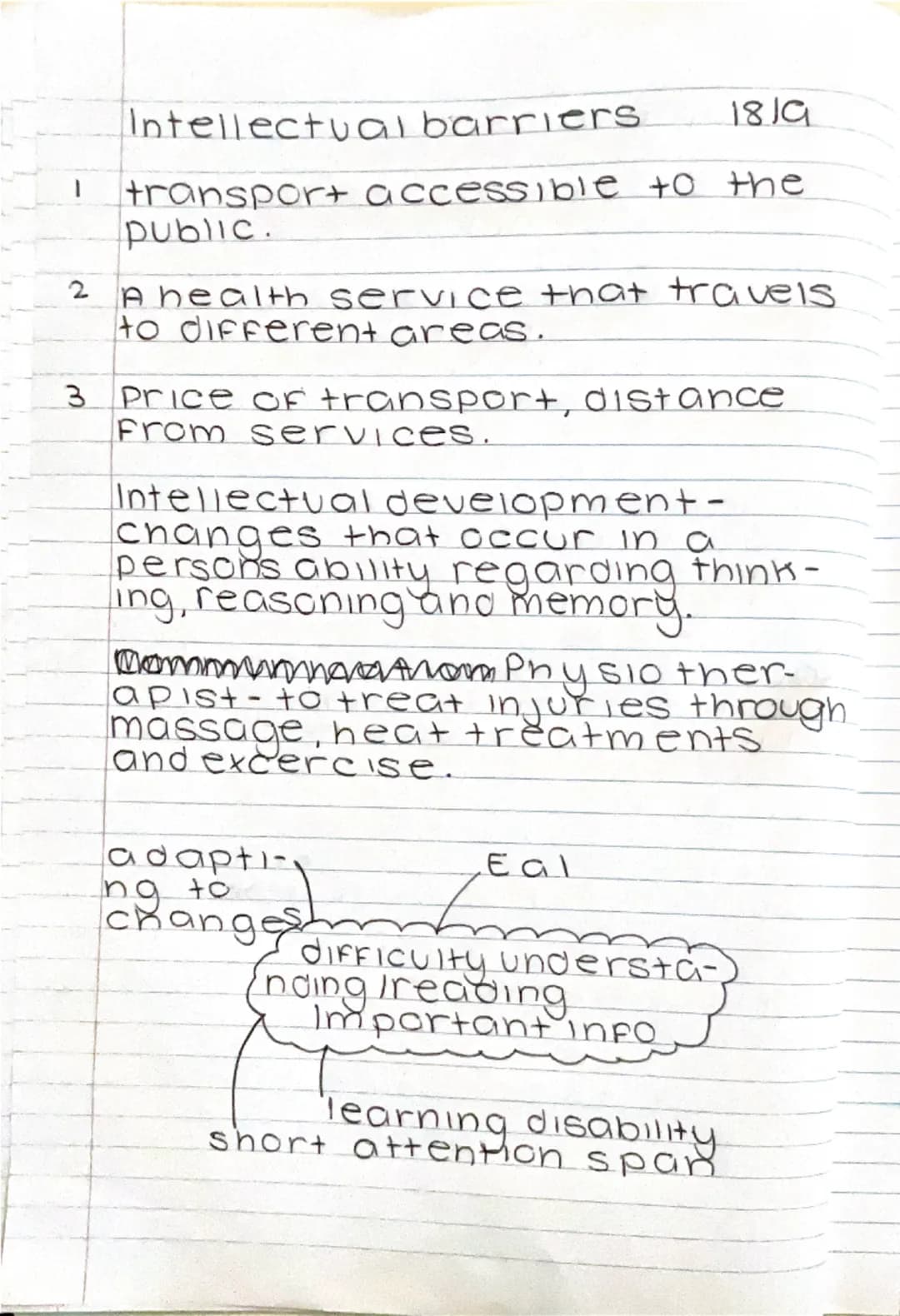 Geographical barriers
18109
There are many ways to overcom-
e geographical barriers.some
Ideas include:
•Voluntary services providing
direct