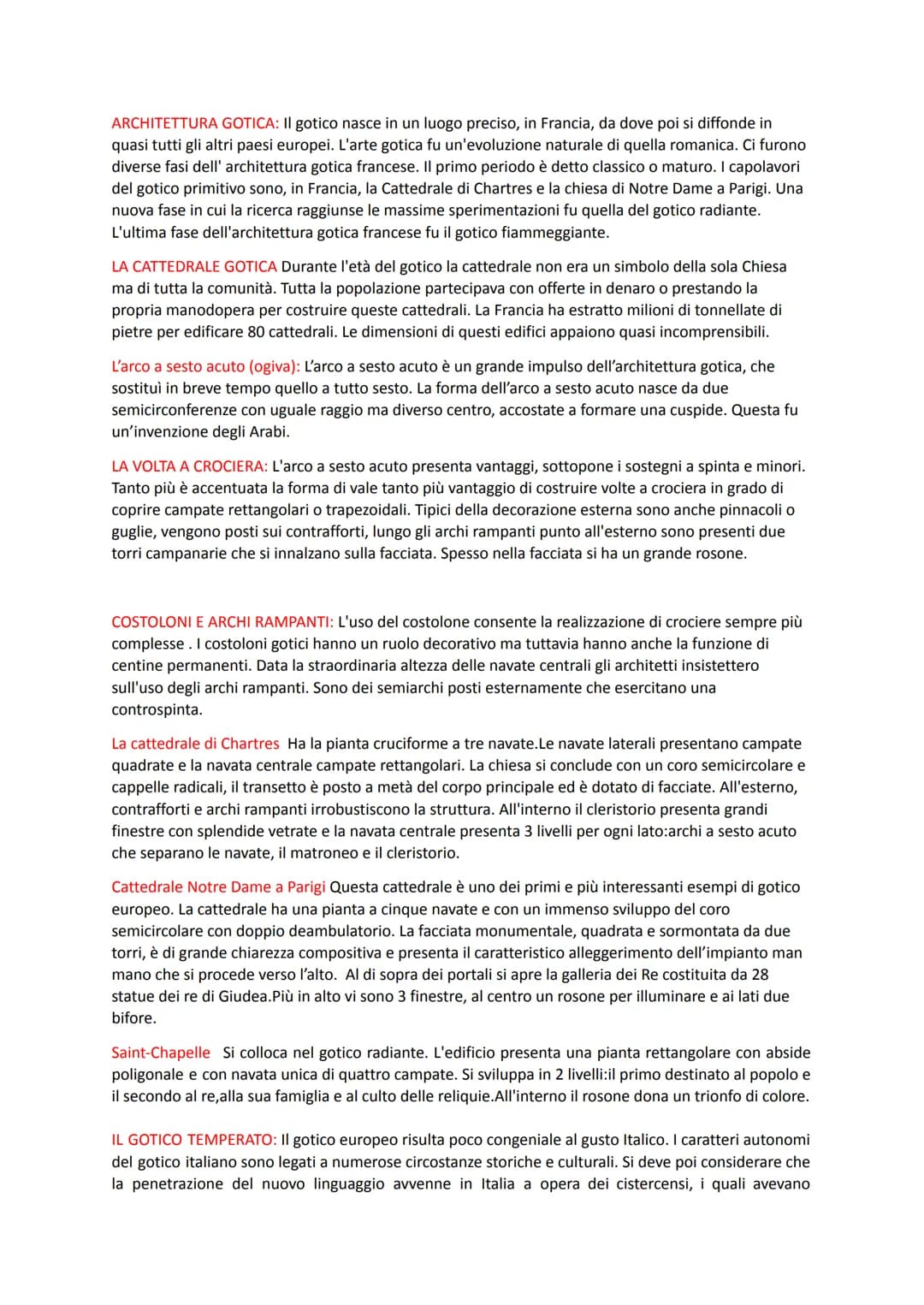 # ARCHITETTURA GOTICA:
II gotico nasce in un luogo preciso, in Francia, da dove poi si diffonde in
quasi tutti gli altri paesi europei. L'ar