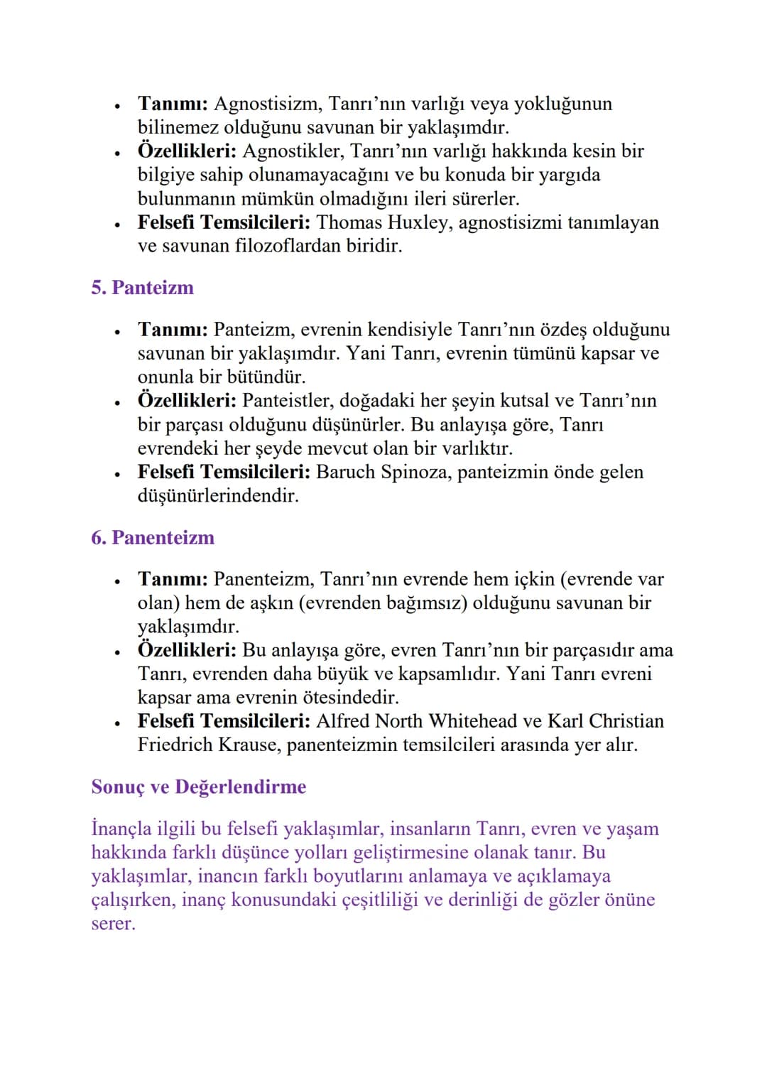 # İNANÇLA İLGİLİ FELSEFİ YAKLAŞIMLAR
1. Teizm
* Tanımı: Teizm, bir veya daha fazla Tanrı'nın varlığına ve bu
Tanrı'nın evrenin yarat