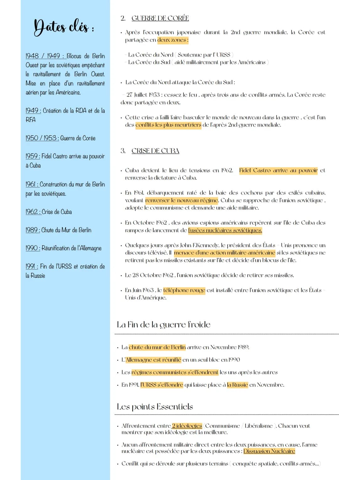 # Histoire - La guerre froide
1947-1991
MISE EN SITUATION
Définitions:
Plan Marshall: Plan d'aide
économique proposé aux Pays
d'Europe pa